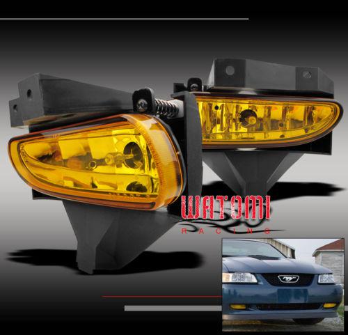 99-04 ford mustang bumper fog light lamp yellow lens 00 01 02 03 left+right pair