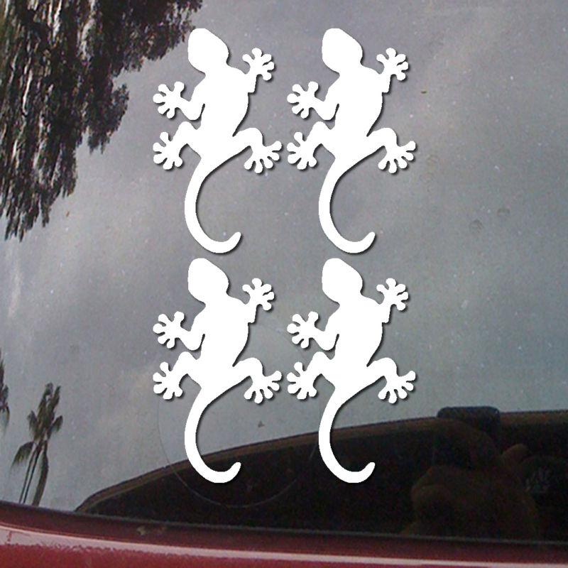 (4x) 4 inch gecko newt hawaii car truck body jdm vinyl decal window sticker h65m