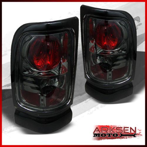 Smoked 94-01 dodge ram pickup tail lights rear brake lamp pair replacement set