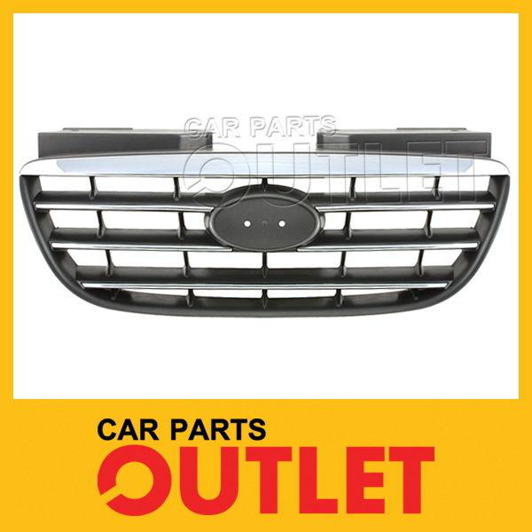 Black grille insert chrome trim+molding for 07 08 09 hyundai elantra sedan gls