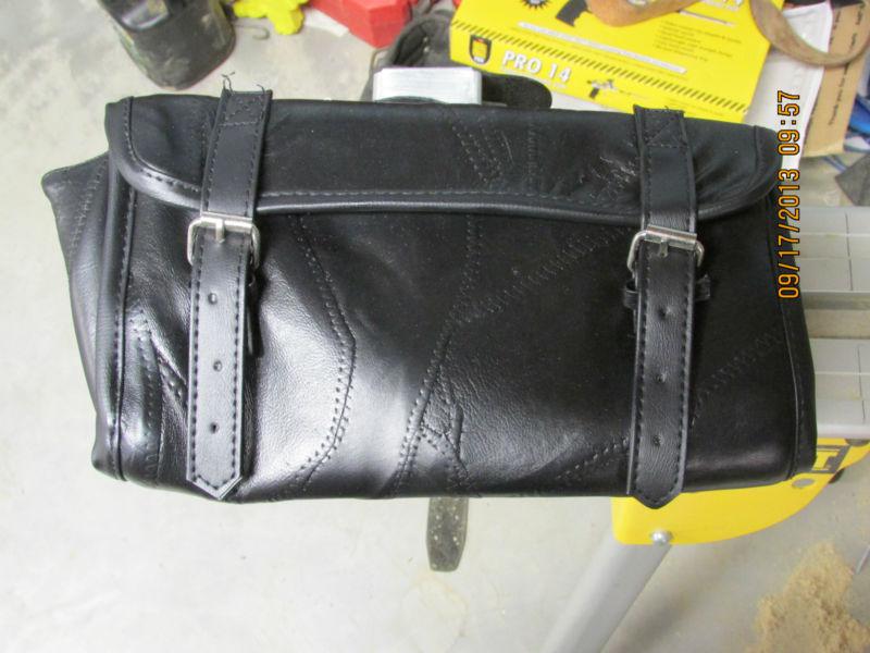 Leather motorcycle  tool bag by diamond plate