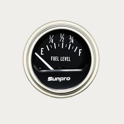 Sunpro analog retro line electrical fuel level gauge 2" dia black face cp7950