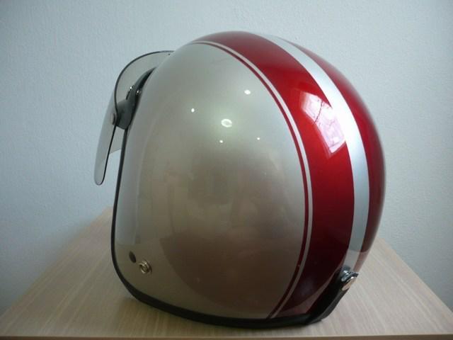 Vintage motorcycle scooter helmet bronze red open face helmet new