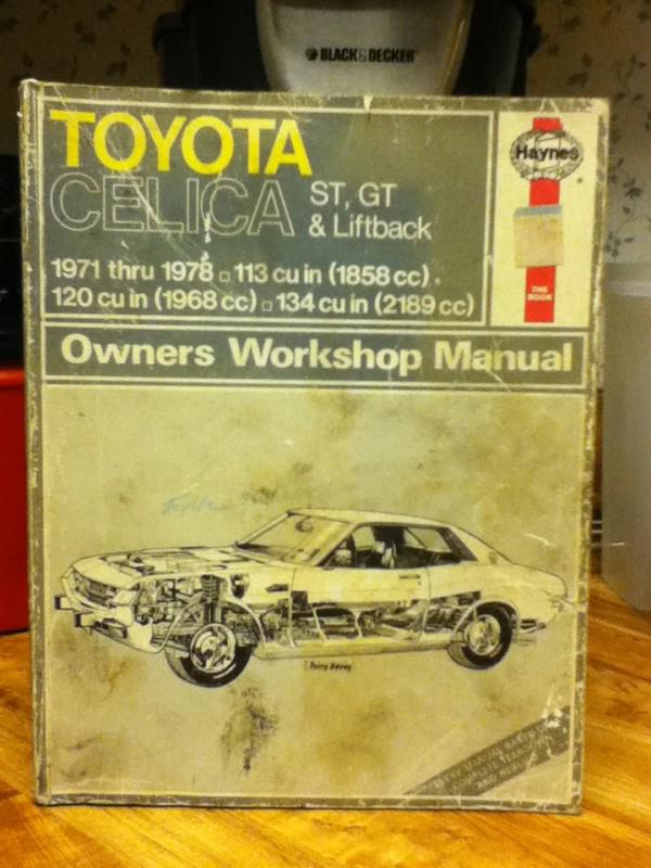 Haynes repair manual 1971-1978 toyota celica st, gt ,& liftback