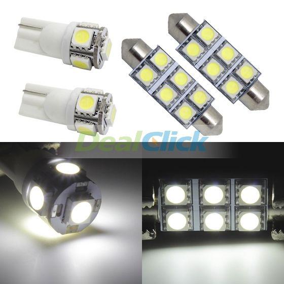 6x white led lamps bulbs interior lights package for lincoln mercury chevrolet