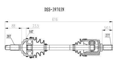 Diversified shafts 39703n cv half-shaft assembly-cv axle shaft