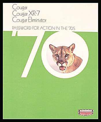 1970 mercury cougar prestige brochure xr7 eliminator, original nos 70