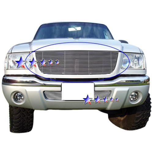 01-03 ford ranger edge/xlt 4wd open across aluminum billet grille