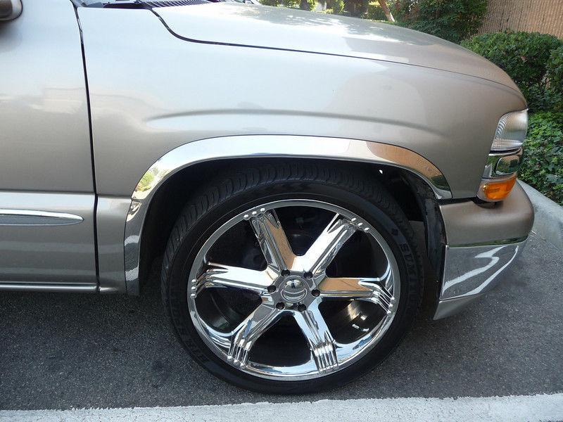 2000-2006 suburban w/o flares 2" full chrome fender trim wheel opening moldings 