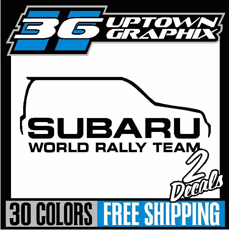 Subaru world rally team decals / vinyl stickers (2) 3.15 x 8 