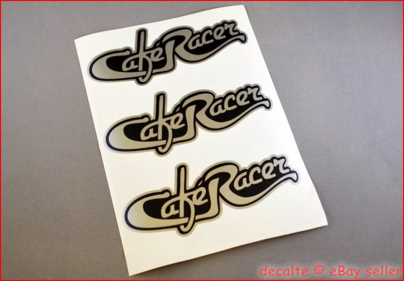 Cafe racer script style silver decals logos stickers ducati norton commando 500
