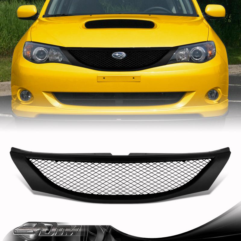 2008-2011 subaru impreza black abs plastic mesh style front upper hood grille