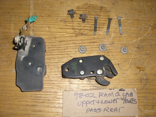 98 99 00 01 dodge ram quad cab door latches upper and lower passenger rear - oem