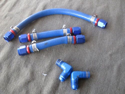 Three used 6 an push on straight hoses one @ 9&#034; two @t 3&#034;  plus 2 - 90 degree fi