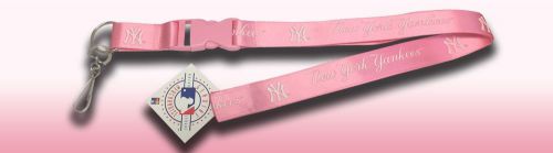 Mlb new york yankees pink lanyard key chain