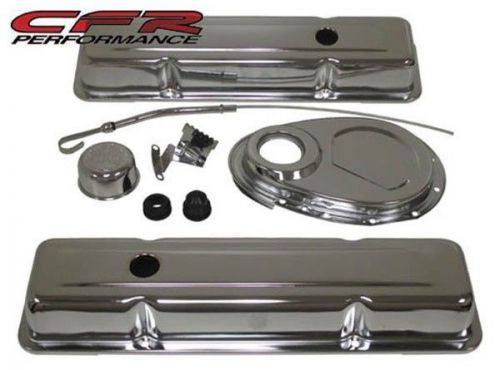 1958-86 chevy small block 283-305-327-350 chrome steel (short) engine dress up k