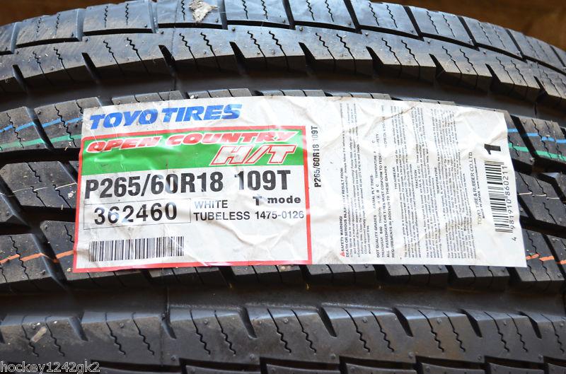 4 new 265 60 18 toyo open country h/t tires