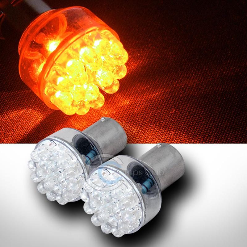 2 amber o 1156 ba15s 24 t25 led rear turn signal light bulbs pair 1073 1093 1129