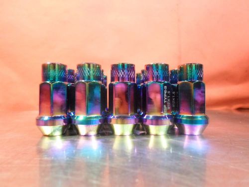 Godspeed type 3 50mm lug nuts 20 pc set m12 x 1.50 neo chrome fits honda nissan