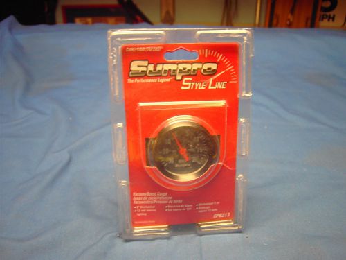 Sunpro cp8213 styleline vacuum/boost gauge 2&#034; mechanical new