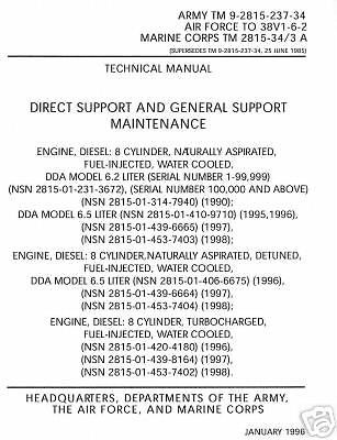 Gm chevy diesel 6.2 6.5 motor repair parts manual 6.2l 6.5l