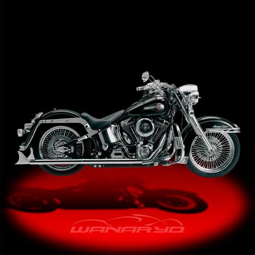 Samson true dual crossover w/28 inch longtails for 2007-2011 harley softail