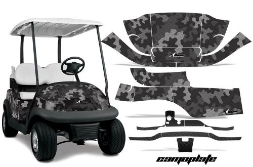 Club car precedent golf cart graphic kit wrap parts amr racing decals camo black