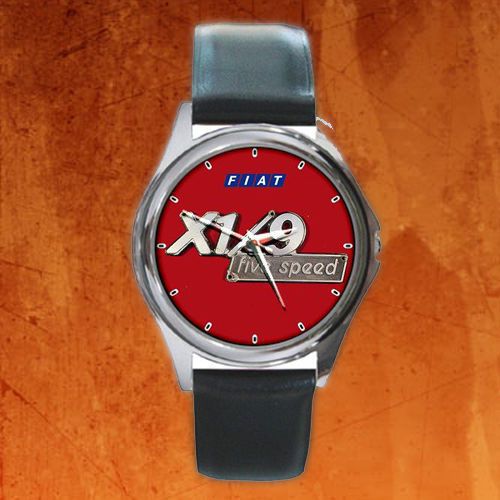 Round metal watch new !! fiat x1 9 bertone front emblem red classic car