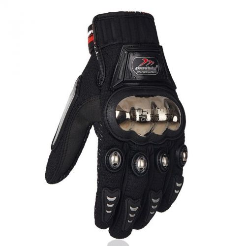 New alloy steel knuckle motorcycle gloves hard armour motorcross gloves black xl