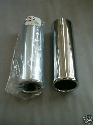 Pair 2 1/2&#034; chrome pencil tip exhaust  free shipping