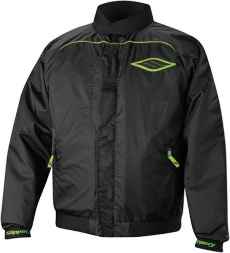 Slippery float adult mens motorcycle coat all sizes-black/green-lg