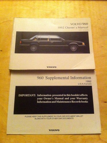 1992 volvo 960 owners manual.