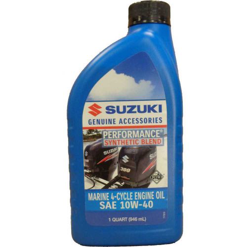 Oem suzuki marine outboard synthetic blend 4-cycle engine oil 10w-40 quart