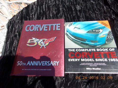 Lot of 2 corvette books 50 anniversary and the complete book of corvette