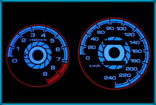 G010 honda civic mk5 92-95 vtec eu 240kmh bb el plasma glow cluster gauges dials