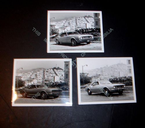 (3) mint 1968 chevrolet camaro original 8x10&#034; factory press publicity photos 327