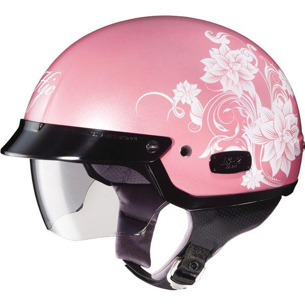 Pink/white s hjc is-2 blossom women's half helmet