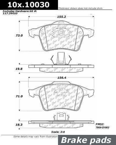 Centric 104.10030 brake pad or shoe, front