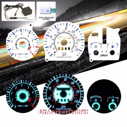 White indiglo reverse el glow gauges for mazda 97-97 mx-6/626 at auto w/tach