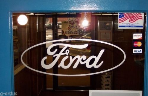 Large 21 1/2&#034; classic ford motor company oval etched look window glass decal oem