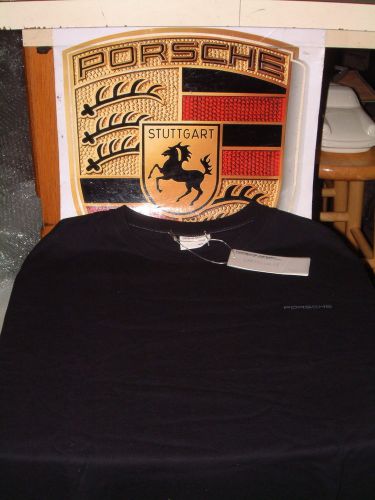 Porsche design nos men&#039;s classic black t-shirt usa size s/euro size m. nwt.