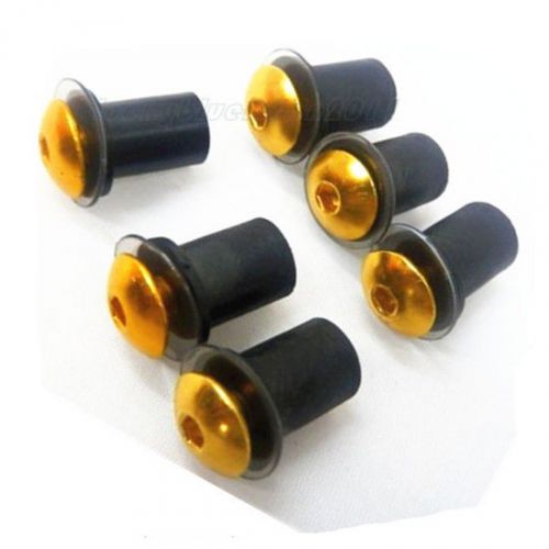 Gold windscreen bolts wellnuts 6 pcs screws for yamaha honda cbr kawasaki suzuki