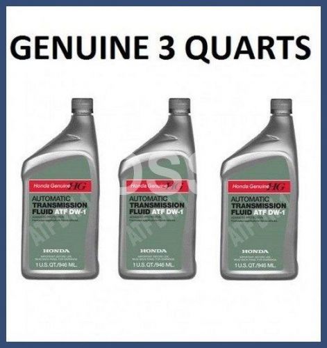 New genuine honda / acura atf dw-1 automatic transmission fluid 3-quarts