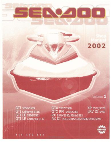 Sea-doo service shop manual 2002 gti &amp; gti california