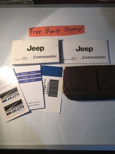 2008 jeep commander owner&#039;s manual set with case--free priority shipping! #0017