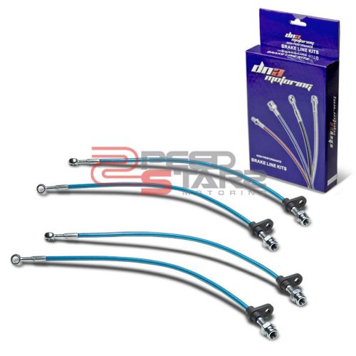 Accord cg blue pvc coat stainless steel hose brake lines/cable front+rear disc