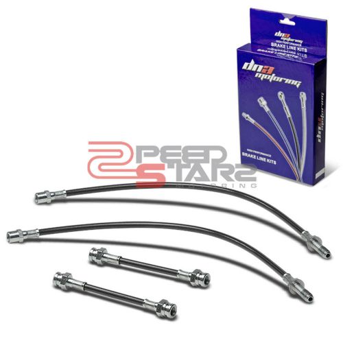 Stainless steel brake line/hose pvc coat 4pc 93-98 vw golf/jetta mk3 typ1h black