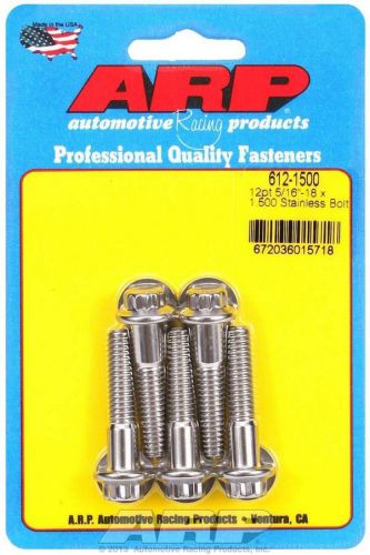 Arp universal bolt 5/16-18 in thread 1.500 in long stainless 5 pc p/n 612-1500