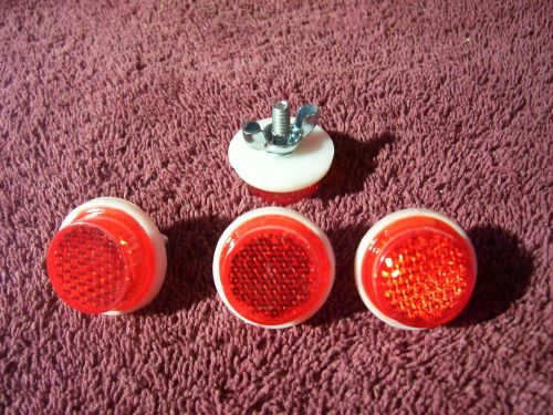 Red white reflectors auto bicycle plate ford chevy buick olds dodge   accessory