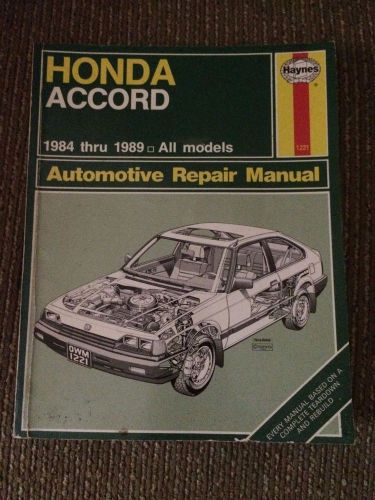 Haynes honda accord 1984-1989 all models repair manual